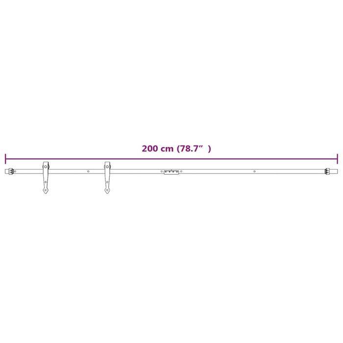 Set glisare mini ușă pentru dulap, alb, oțel carbon, 200 cm - WALTI WALTI