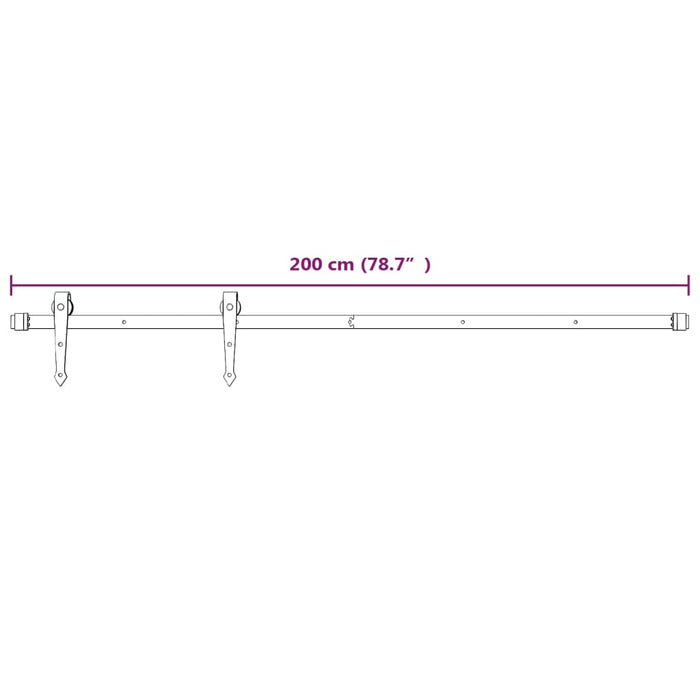 Set feronerie pentru uși glisante, alb, 200 cm, oțel - WALTI WALTI
