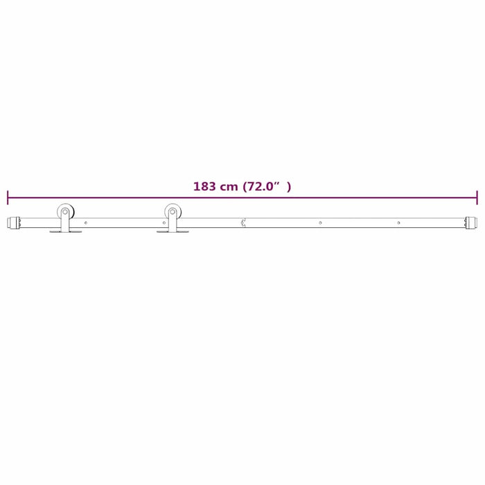 Set feronerie pentru uși glisante, alb, 183 cm, oțel - WALTI WALTI