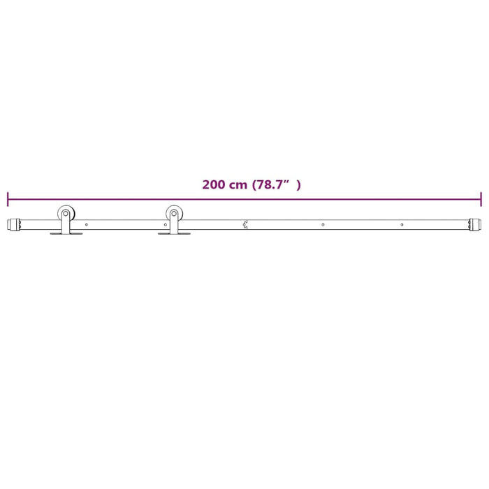 Set feronerie pentru uși glisante, alb, 200 cm, oțel - WALTI WALTI