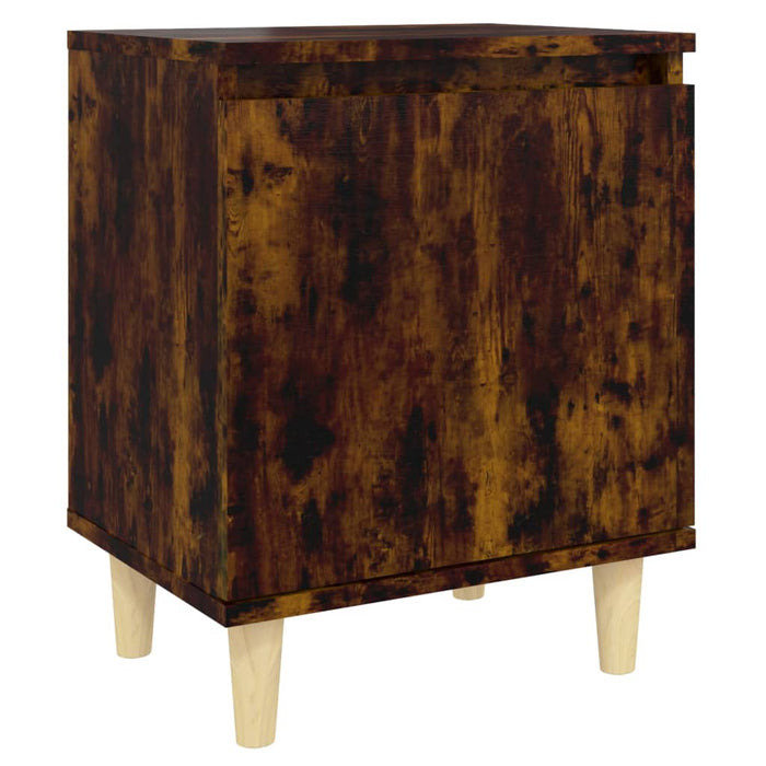 Noptiere picioare lemn masiv 2 buc. stejar fumuriu 40x30x50cm - WALTI WALTI
