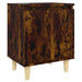 Noptiere picioare lemn masiv 2 buc. stejar fumuriu 40x30x50cm - WALTI WALTI
