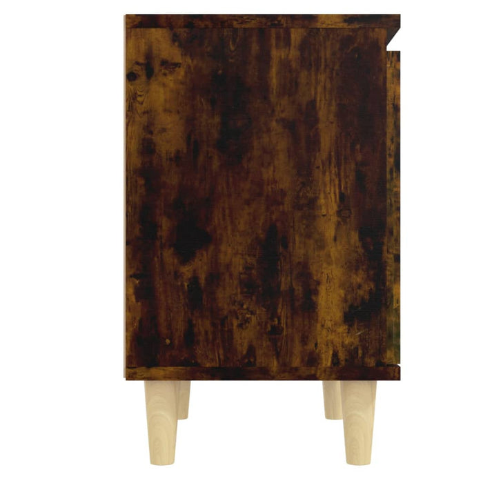Noptiere picioare lemn masiv 2 buc. stejar fumuriu 40x30x50cm - WALTI WALTI