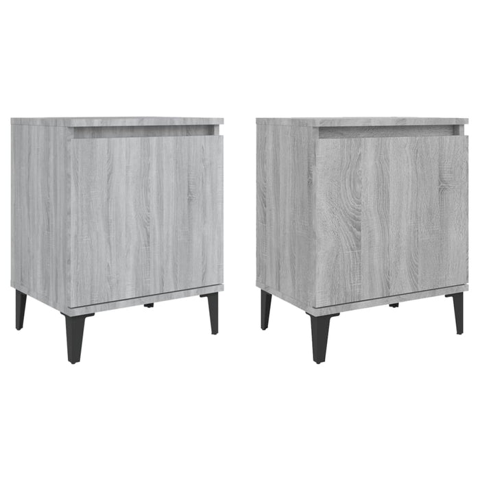 Noptiere cu picioare metalice, sonoma gri, 40x30x50 cm - WALTI WALTI