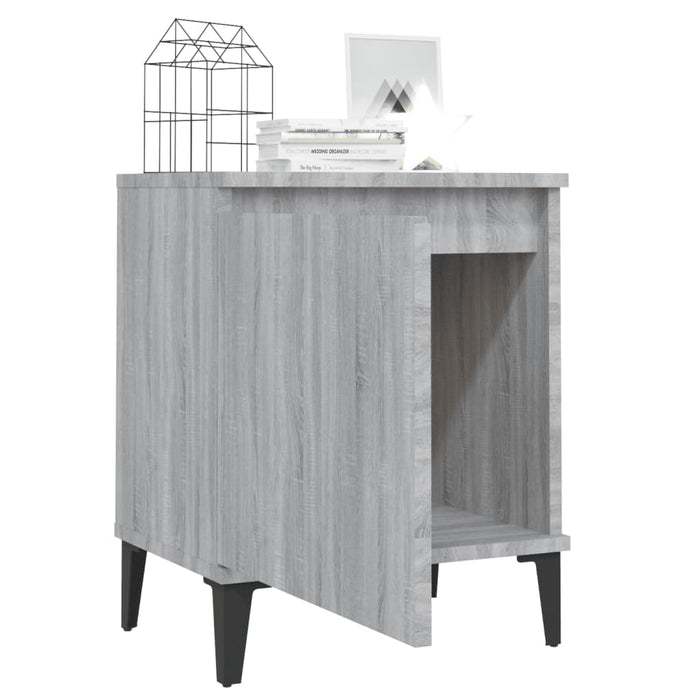 Noptiere cu picioare metalice, sonoma gri, 40x30x50 cm - WALTI WALTI
