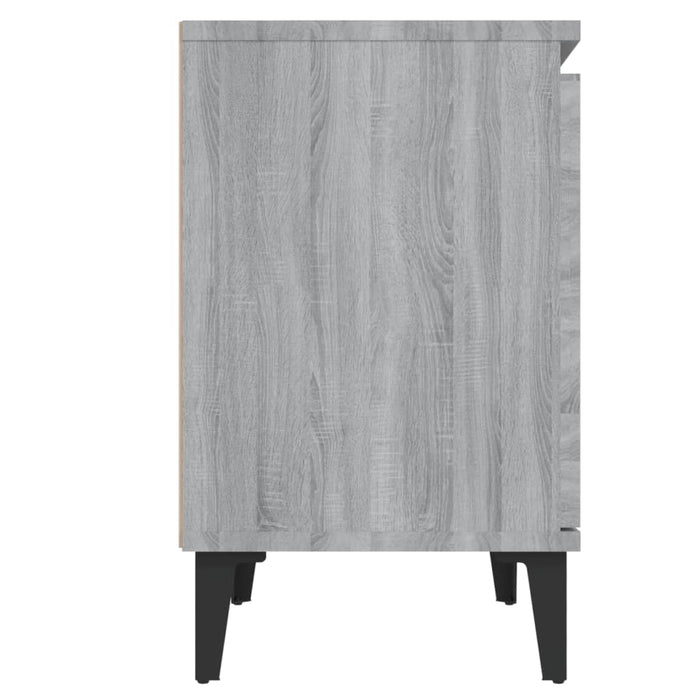 Noptiere cu picioare metalice, sonoma gri, 40x30x50 cm - WALTI WALTI
