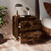Noptiere picioare lemn masiv 2 buc. stejar fumuriu 40x35x50 cm - WALTI WALTI