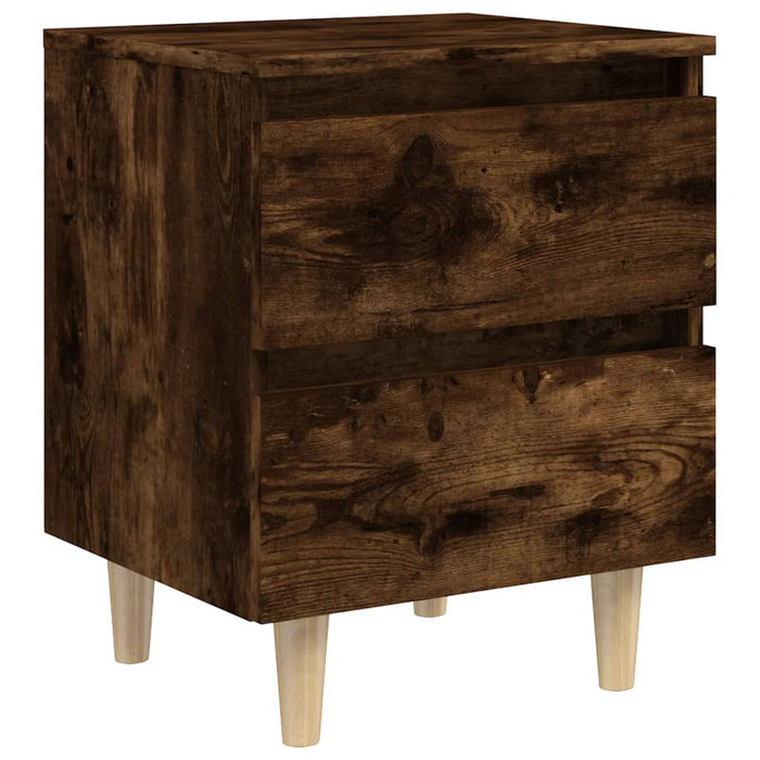 Noptiere picioare lemn masiv 2 buc. stejar fumuriu 40x35x50 cm - WALTI WALTI