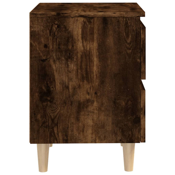 Noptiere picioare lemn masiv 2 buc. stejar fumuriu 40x35x50 cm - WALTI WALTI