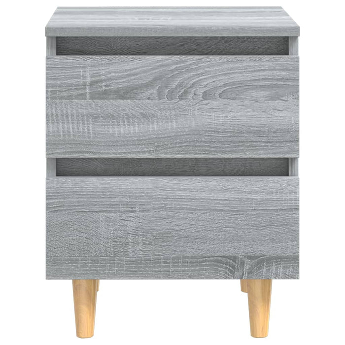 Noptiere picioare lemn masiv, 2 buc., gri sonoma, 40x35x50 cm - WALTI WALTI