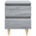 Noptiere picioare lemn masiv, 2 buc., gri sonoma, 40x35x50 cm - WALTI WALTI