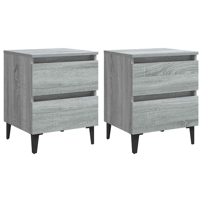Noptiere picioare din metal, 2 buc., gri sonoma, 40x35x50 cm - WALTI WALTI