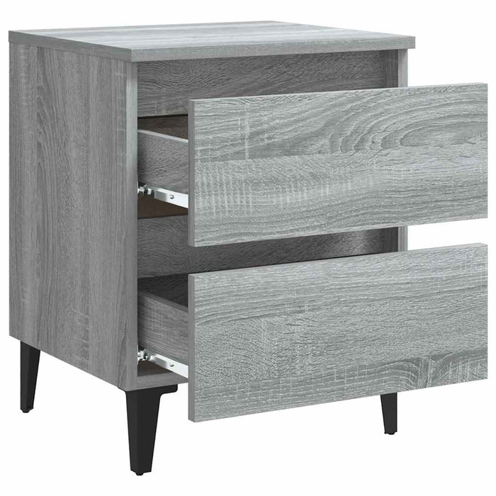 Noptiere picioare din metal, 2 buc., gri sonoma, 40x35x50 cm - WALTI WALTI