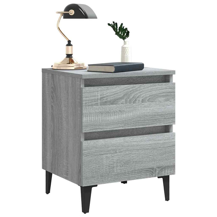 Noptiere picioare din metal, 2 buc., gri sonoma, 40x35x50 cm - WALTI WALTI