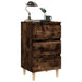 Noptiere picioare lemn masiv 2 buc. stejar afumat 40x35x69 cm - WALTI WALTI
