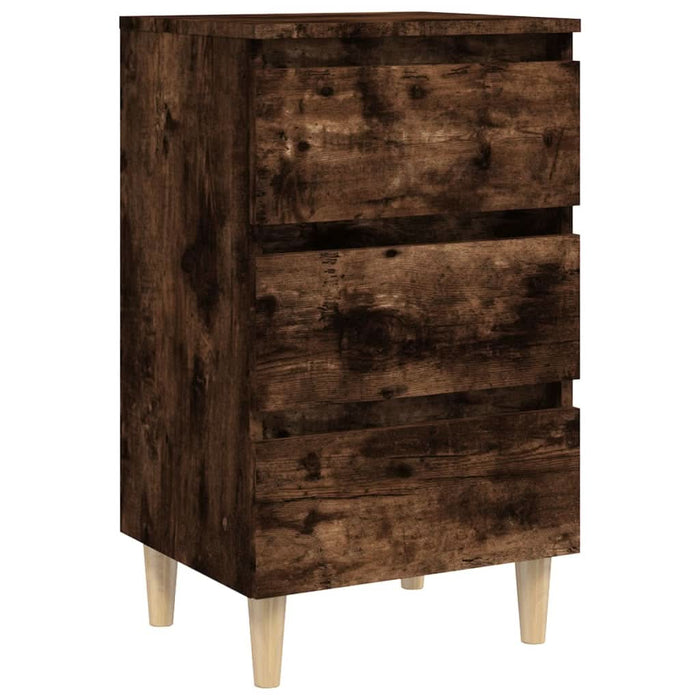 Noptiere picioare lemn masiv 2 buc. stejar afumat 40x35x69 cm - WALTI WALTI