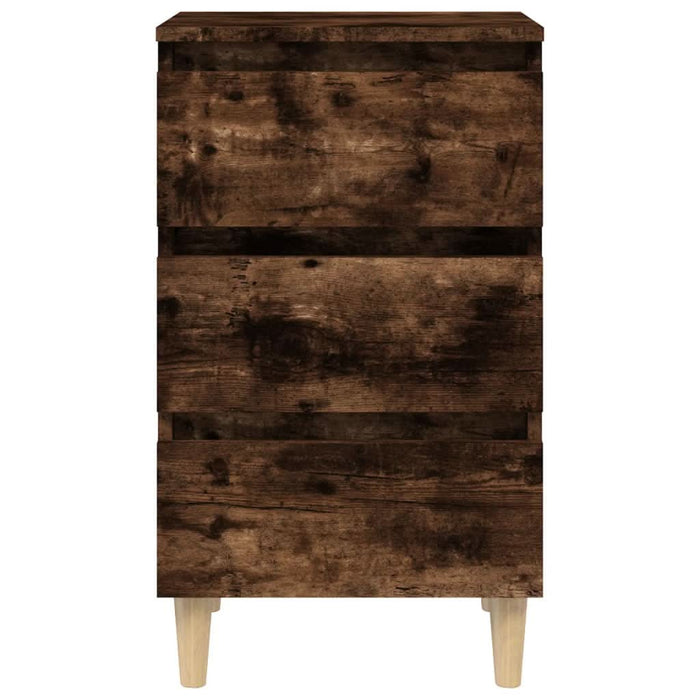 Noptiere picioare lemn masiv 2 buc. stejar afumat 40x35x69 cm - WALTI WALTI