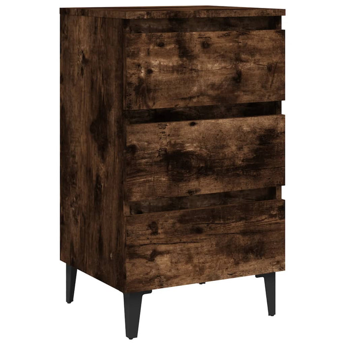 Noptieră cu picioare din metal, stejar afumat, 40x35x69 cm - WALTI WALTI