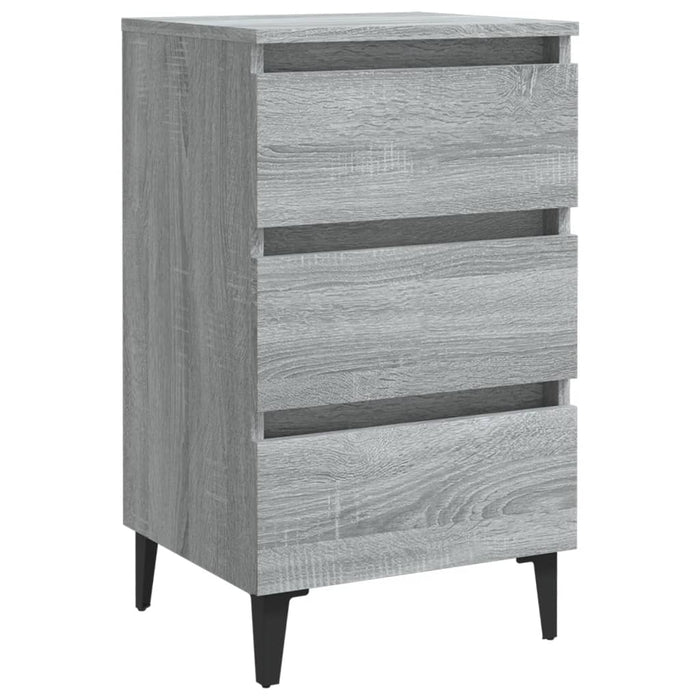 Noptieră cu picioare metalice, gri sonoma, 40x35x69 cm - WALTI WALTI