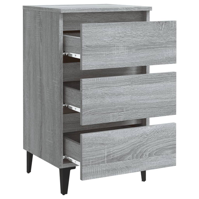 Noptieră cu picioare metalice, gri sonoma, 40x35x69 cm - WALTI WALTI