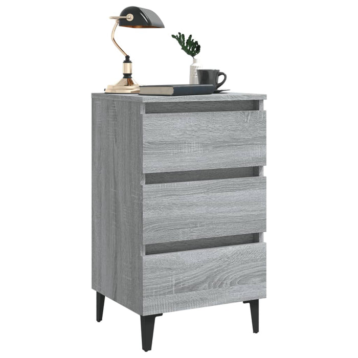 Noptieră cu picioare metalice, gri sonoma, 40x35x69 cm - WALTI WALTI
