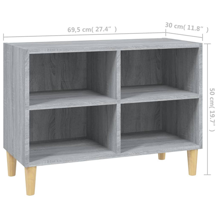 Comodă TV cu picioare lemn masiv, gri sonoma, 69,5x30x50 cm - WALTI WALTI