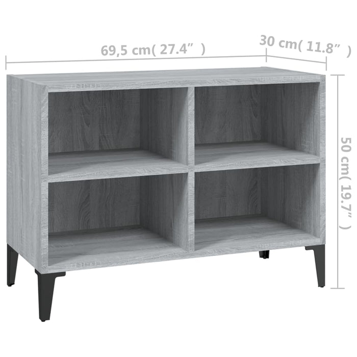 Comodă TV cu picioare metalice, gri sonoma, 69,5x30x50 cm - WALTI WALTI