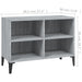Comodă TV cu picioare metalice, gri sonoma, 69,5x30x50 cm - WALTI WALTI