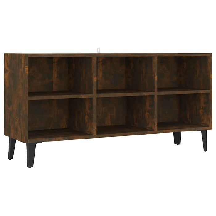 Comodă TV, picioare din metal, stejar fumuriu, 103,5x30x50 cm - WALTI WALTI