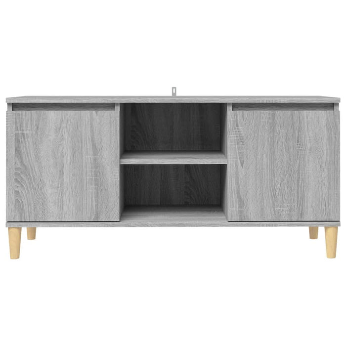 Comodă TV cu picioare din lemn masiv, gri sonoma 103,5x35x50 cm - WALTI WALTI
