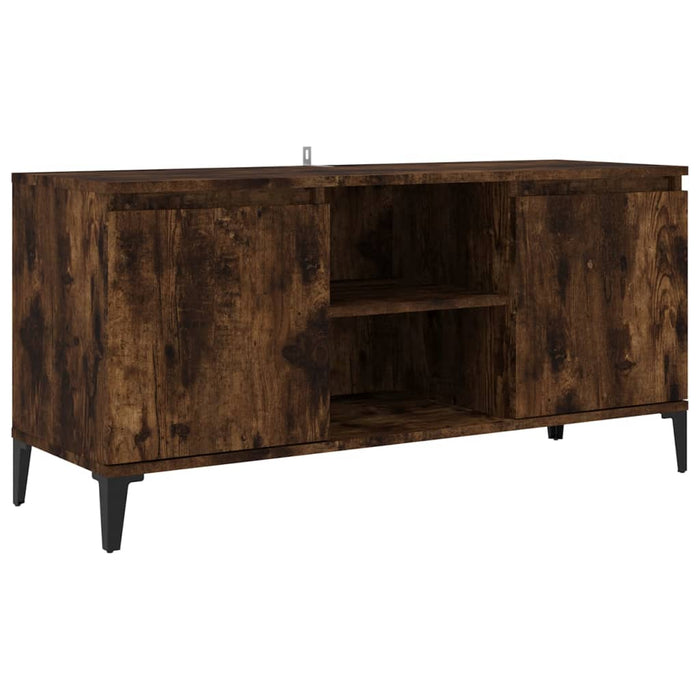 Comodă TV, picioare din metal, stejar afumat, 103,5x35x50 cm - WALTI WALTI