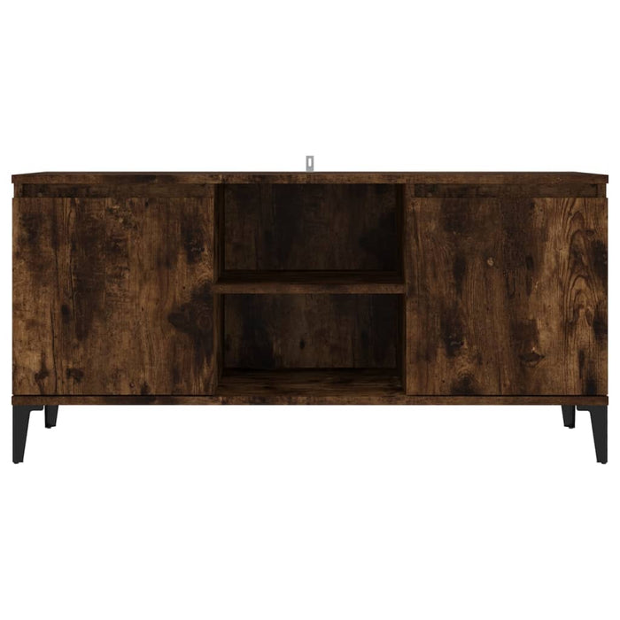 Comodă TV, picioare din metal, stejar afumat, 103,5x35x50 cm - WALTI WALTI