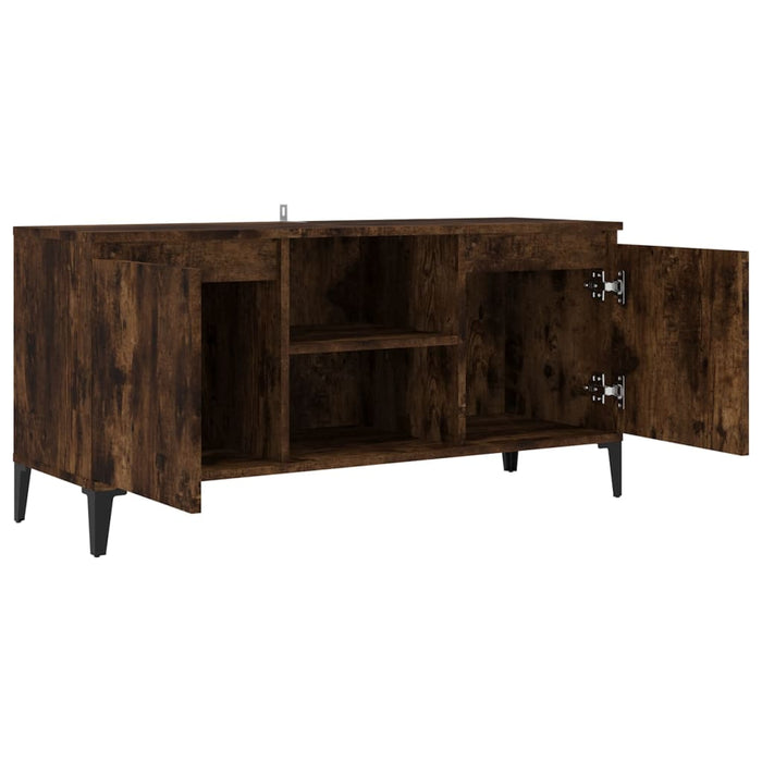 Comodă TV, picioare din metal, stejar afumat, 103,5x35x50 cm - WALTI WALTI