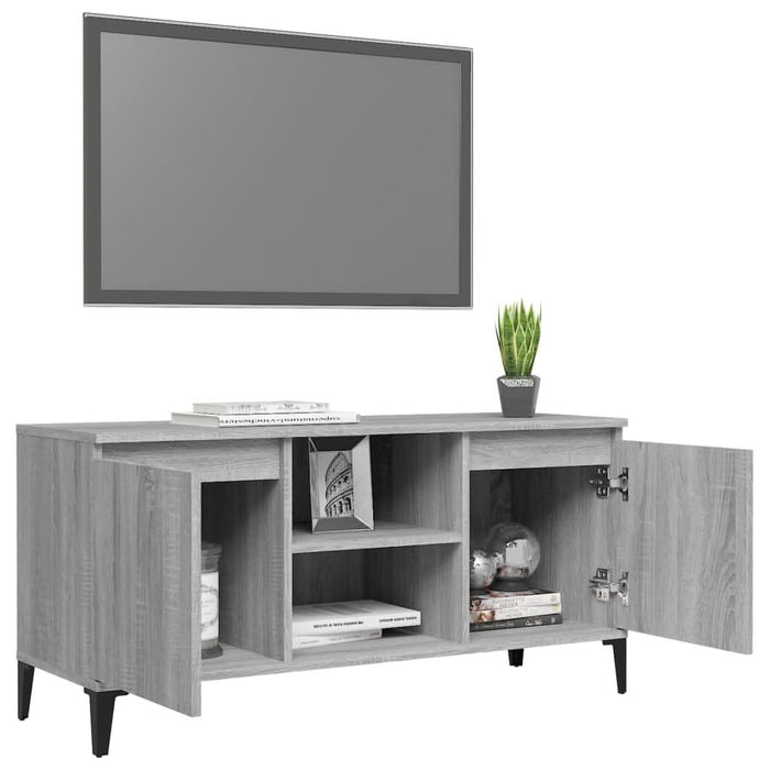Comodă TV cu picioare metalice, sonoma gri, 103,5x35x50 cm - WALTI WALTI
