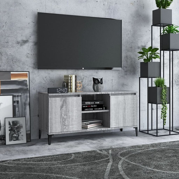 Comodă TV cu picioare metalice, sonoma gri, 103,5x35x50 cm - WALTI WALTI