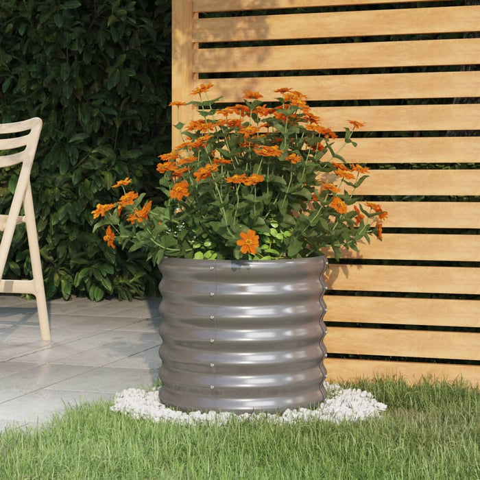 Jardinieră grădină gri 40x40x36 cm oțel galvanizat WALTI