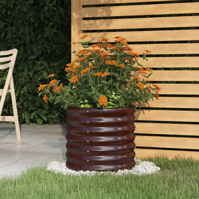 Jardinieră grădină maro 40x40x36 cm oțel galvanizat WALTI