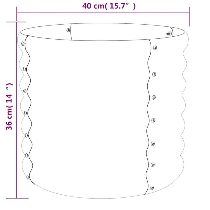 Jardinieră antracit 40x40x36 cm oțel galvanizat WALTI