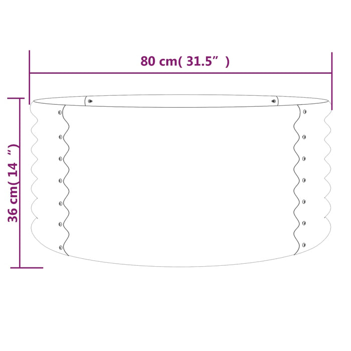 Jardinieră grădină gri 80x80x36 cm oțel vopsit electrostatic - WALTI WALTI