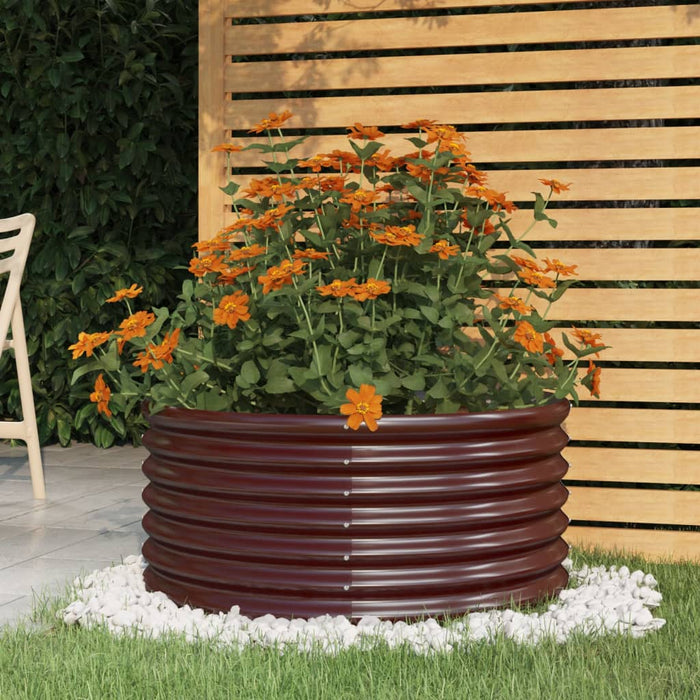 Jardinieră grădină maro 80x80x36 cm oțel galvanizat WALTI
