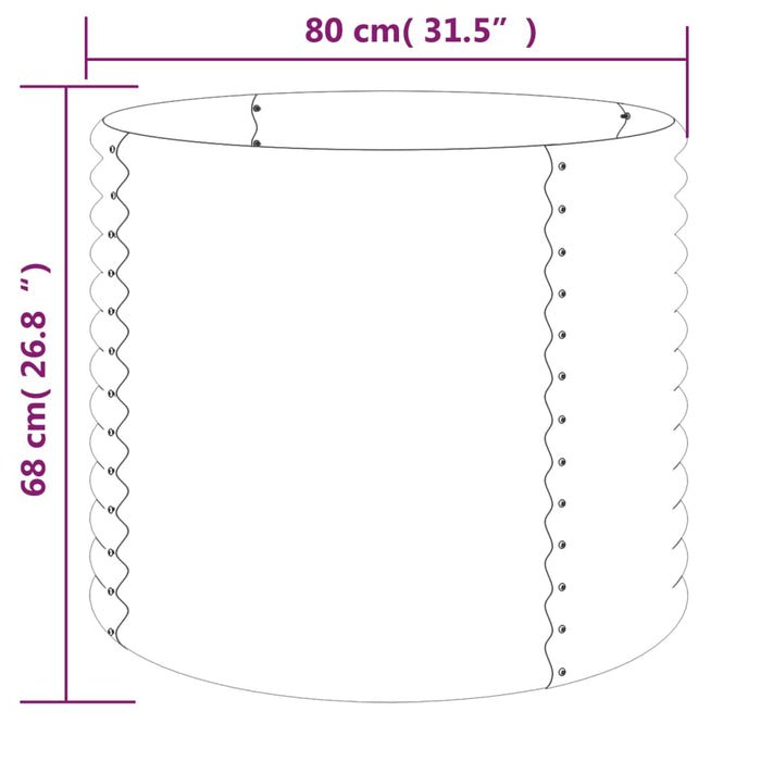 Jardinieră grădină gri 80x80x68 cm oțel galvanizat WALTI