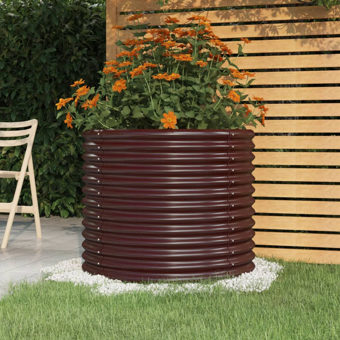 Jardinieră grădină maro 80x80x68 cm oțel galvanizat WALTI