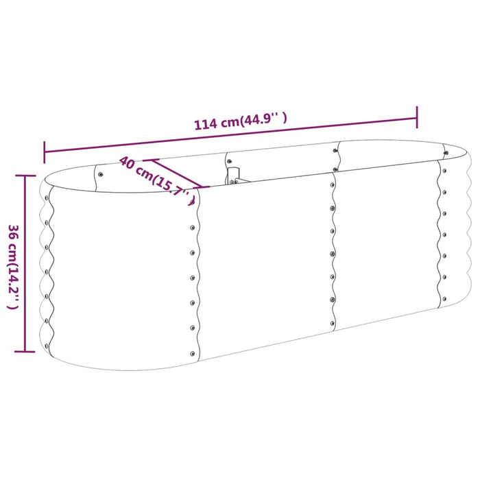 Strat înălțat grădină 114x40x36 cm oțel galvanizat WALTI