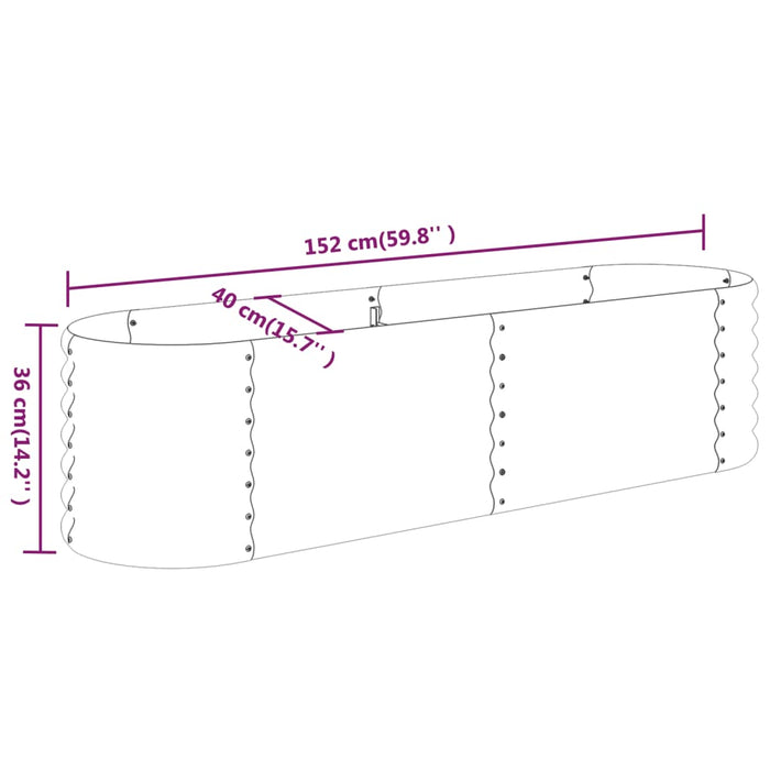 Strat înălțat grădină 152x40x36 cm oțel galvanizat WALTI
