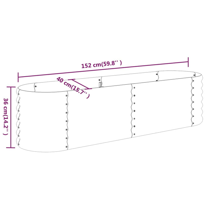 Strat înălțat grădină 152x40x36 cm oțel galvanizat WALTI