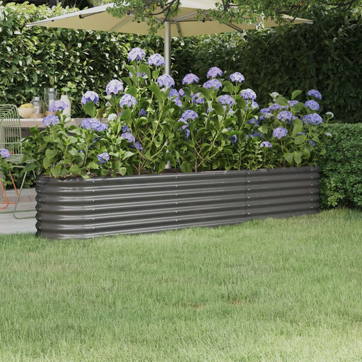 Strat înălțat grădină gri 224x40x36cm oțel galvanizat - WALTI WALTI