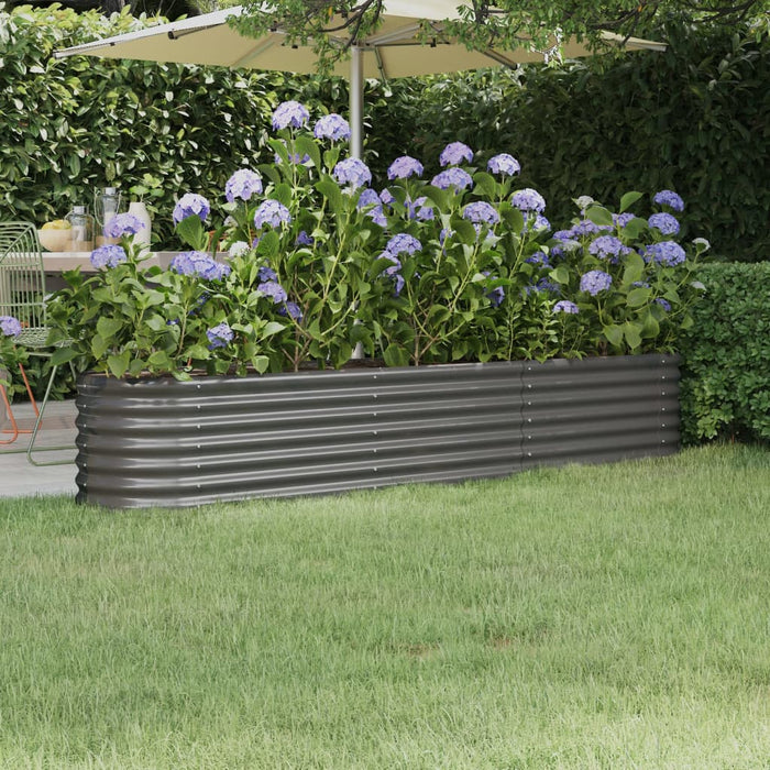 Strat înălțat grădină gri 224x40x36cm oțel galvanizat WALTI