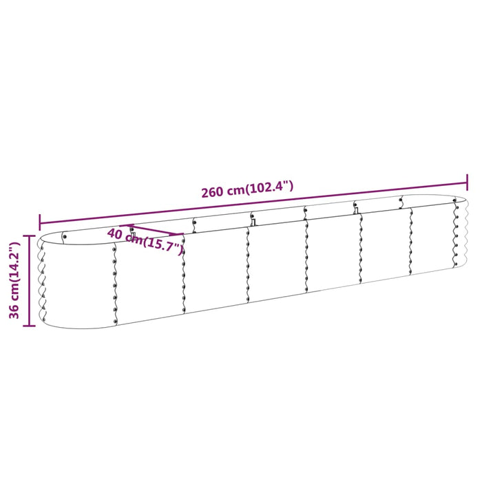 Strat înălțat grădină 260x40x36 cm oțel galvanizat WALTI