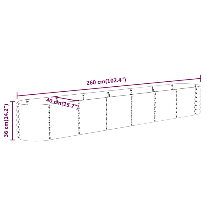 Strat înălțat grădină 260x40x36 cm oțel galvanizat WALTI