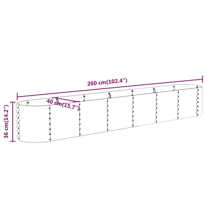 Strat înălțat grădină 260x40x36 cm oțel galvanizat WALTI